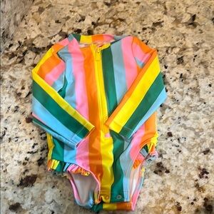 Kids Old Navy Pink and Yellow Bathing Suit One Piece